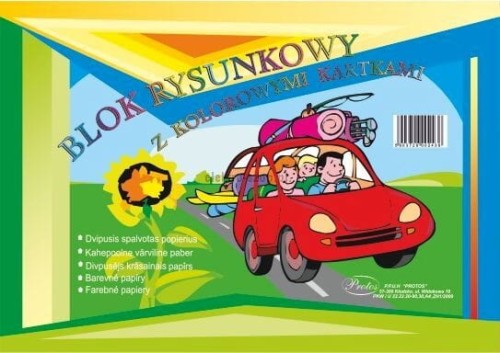 Blok rysunkowy Protos A4 kolorowy 80g 19k [mm:] 210x297