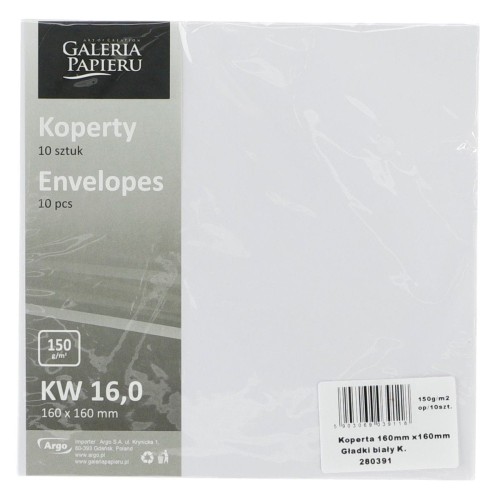 Koperta Galeria Papieru gładki - biały [mm:] 160x160 (280391) 10 sztuk