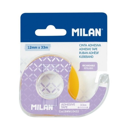Taśma MILAN samoprzylepna 12 mm x 33 m z dyspenserem na blistrze (BWM10432)