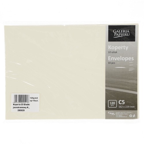 Koperta Galeria Papieru gładka kremowa C5 - kremowy 10 sztuk