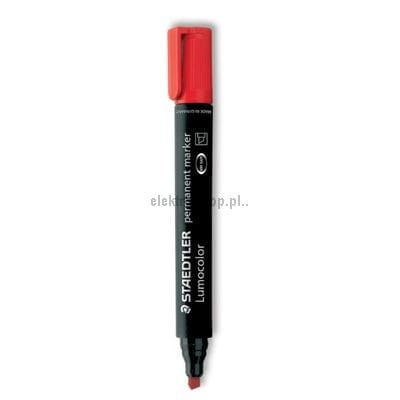 Marker permanentny Staedtler, czerwony 2-5mm ścięta końcówka