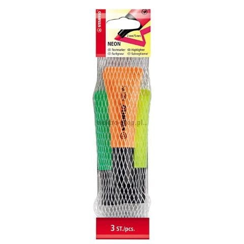 Zakreślacz Stabilo Neon komplet 3 sztuki, mix 2,0-5,0mm (72/3-2)