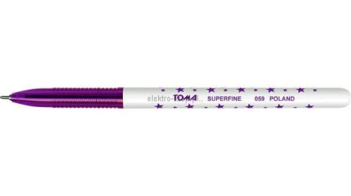 Długopis Toma gwiazdki FIOLETOWY fioletowy 0,5mm (To-059)