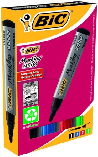 Marker permanentny Bic Marking 2000 komplet 4 szt, mix 1,5mm okrągła końcówka (8209112)
