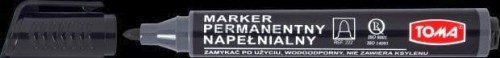 Marker permanentny Toma, czarny 1,5mm okrągła końcówka (TO-222 3 2)