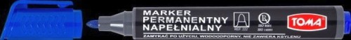 Marker permanentny Toma, niebieski 1,0-5,0mm okrągła końcówka