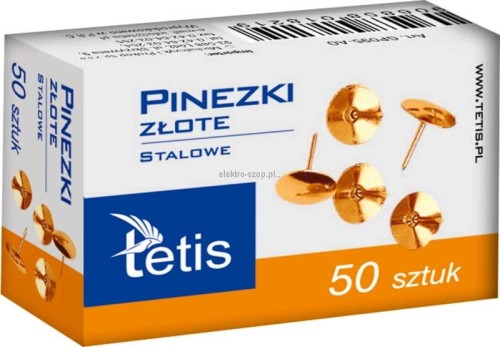 Pinezki Tetis kolor: złoty 50 szt (GP095-AO)
