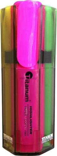 Zakreślacz Titanum Highlighter, mix 1,0-5,0mm (CLC1190)