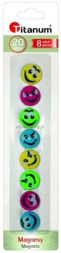 Magnes Titanum Smiley - mix [mm:] 20 (20mm/8) 8 sztuk