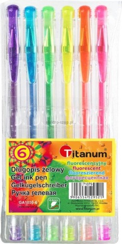 Długopis żelowy Titanum fluorescencyjny mix 0,8mm (GA1030)