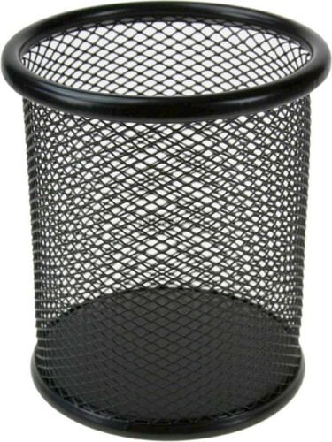 Pojemnik na długopisy Titanum metalowy wys. 10 cm, śr. 9 cm czarny (M-501B)