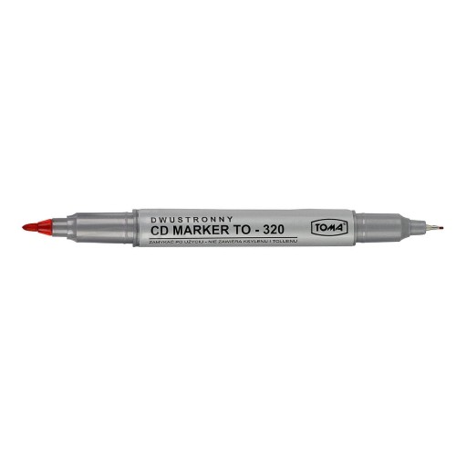 Marker do cd Toma czerony dwustronny, czerwony 0,5-1,0mm (To-320)