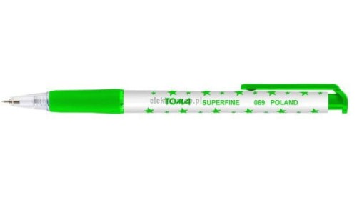 Długopis Toma zielony gwiazdki zielony 0,5mm (TO-069)