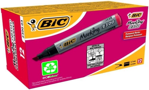 Marker permanentny Bic Marking 2300, czerwony 3,7-5,5mm ścięta końcówka (8209243)