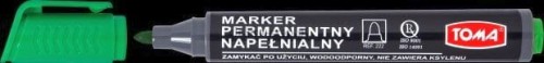 Marker permanentny Toma, zielony 1,0-5,0mm okrągła końcówka