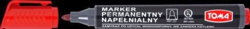 Marker permanentny Toma, czerwony 1,0-5,0mm okrągła końcówka (TO-222 2 2)