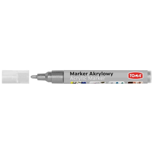 Marker specjalistyczny Toma akrylowy-srebrny, srebrny 2,5mm okrągła końcówka (TO-402)