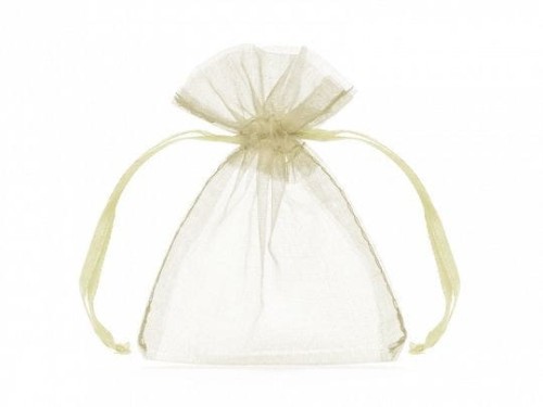 Organza Partydeco Woreczki z organzy, kremowy, 10cm (WRG5-079-10)