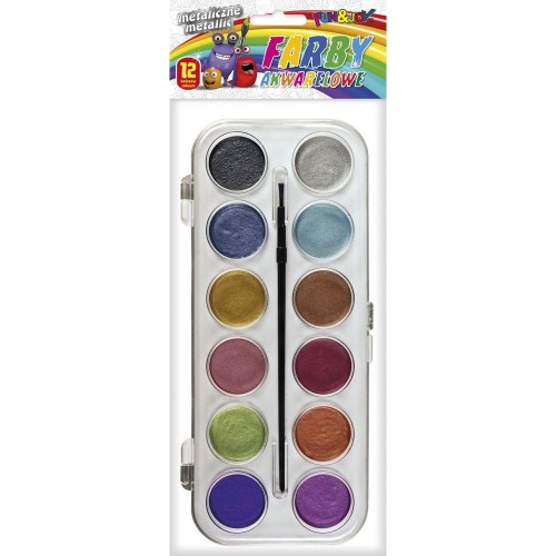Farby akwarelowe Fun&amp;Joy metaliczne 12 kolor.