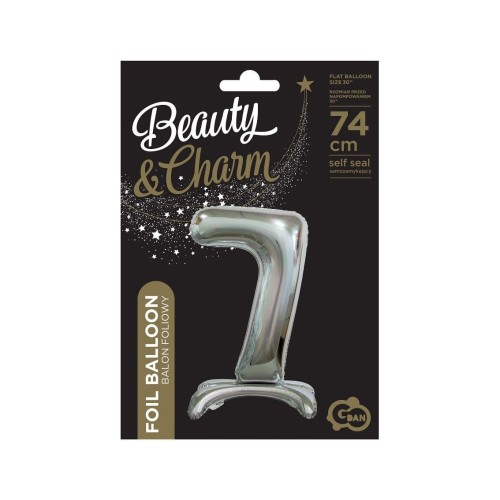 Balon gumowy Godan Beauty&amp;Charm cyfra stojąca srebrna (BC-ASS7)