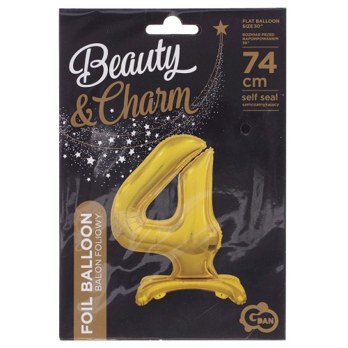 Balon gumowy Godan Beauty&amp;Charm cyfra stojąca złota złota (BC-ASZ4)