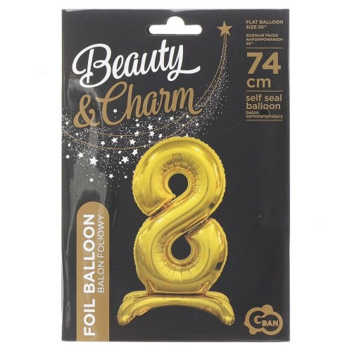 Balon gumowy Godan Beauty&amp;Charm cyfra stojąca złota złota 750mm 30cal (BC-ASZ8)