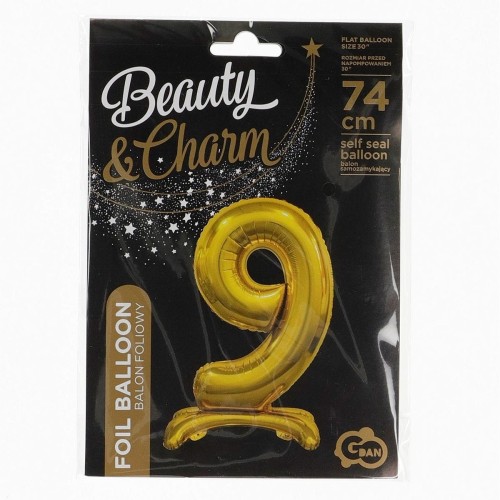 Balon gumowy Godan Beauty&amp;Charm cyfra stojąca złota złota 750mm 30cal (BC-ASZ9)