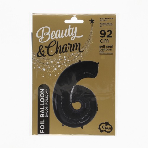 Balon foliowy Godan cyfra 6 CZARNA 45cal (FG-C85CZ0)