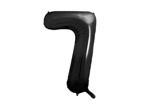 Balon foliowy Partydeco Cyfra 7, 86cm, czarny 34cal (FB1M-7-010)