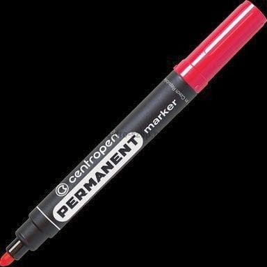 Marker permanentny Centropen, czerwony 2,5mm okrągła końcówka (8566)