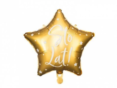 Balon foliowy Partydeco Sto Lat!, 40cm, złoty 15,5cal (FB94-019)