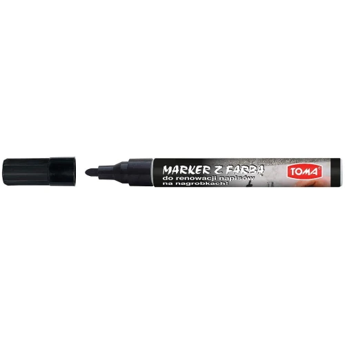 Marker specjalistyczny Toma, czarne 2,5mm okrągła końcówka
