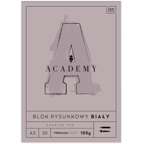 Blok rysunkowy ACADEMY A3 /20 100g A3 biały 100g 20k (5902277331717)