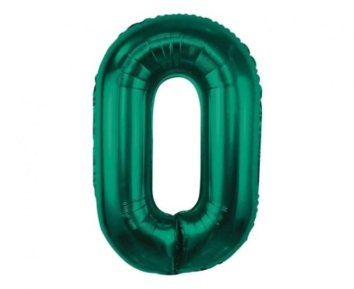 Balon foliowy Godan cyfra 0, zieleń butelkowa, 85 cm (CH-B8B0)