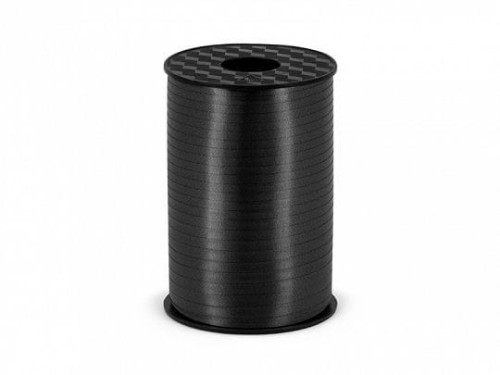 Wstążka Partydeco plastikowa czarna, 5mm/225m 5mm (PRP5-010)