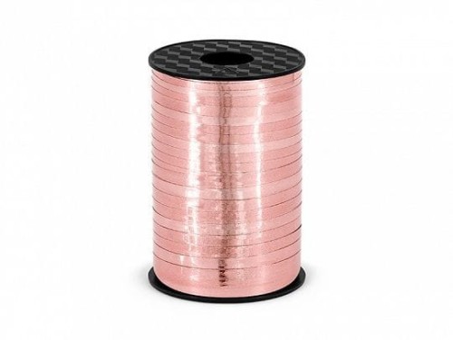 Wstążka Partydeco plastikowa, różowe złoto 5mm różowy 225m (PRM5-019R)