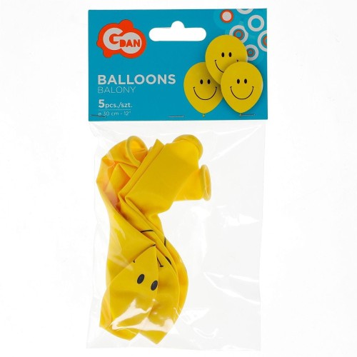 Balon foliowy Godan Uśmiechy 12/5 szt 12cal (GZ-USM5)
