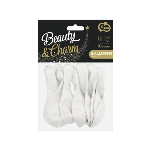 Balon gumowy Godan Beauty&amp;Charm pastel białe 10szt. biała 300mm 12cal (CB-1PBI)