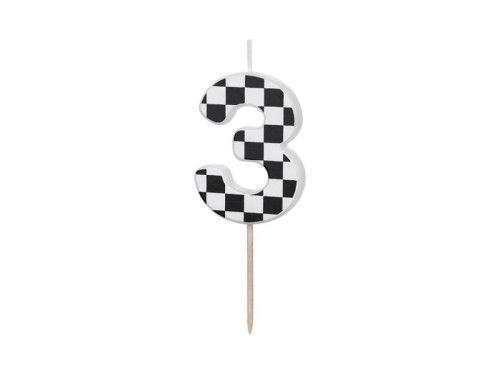 Świeczka urodzinowa Cyferka 3, 5.5 cm, mix Partydeco (SCU7-3)