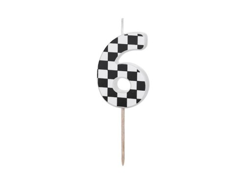 Świeczka urodzinowa Cyferka 6, 5.5 cm, mix Partydeco (SCU7-6)