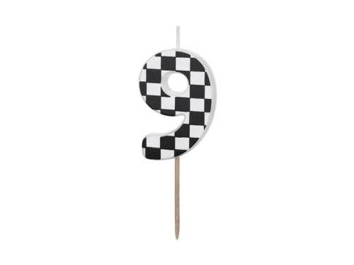 Świeczka urodzinowa Cyferka 9, 5.5 cm, mix Partydeco (SCU7-9)