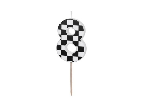 Świeczka urodzinowa Cyferka 8, 5.5 cm, mix Partydeco (SCU7-8)