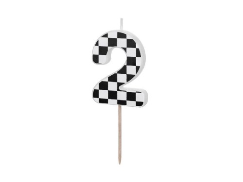 Świeczka urodzinowa Cyferka 2, 5.5 cm, mix Partydeco (SCU7-2)