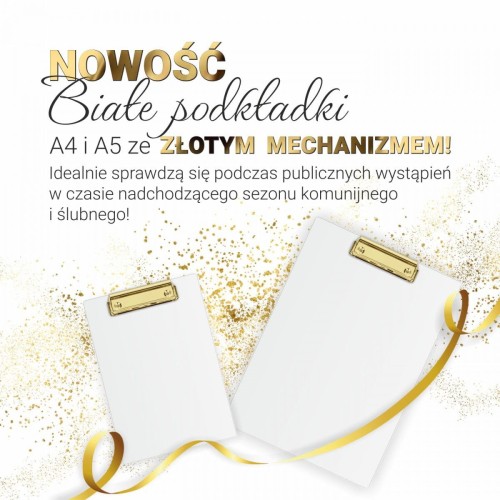Deska z klipem (podkład do pisania) A5 biała Biurfol (KHG-00-10)