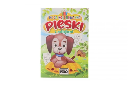 Książeczka edukacyjna Moja kolorowanka z naklejkami.  Pieski Niko