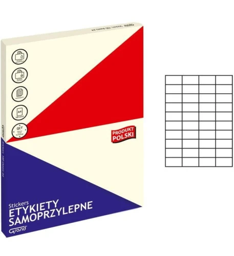 Etykieta samoprzylepna A4 biały [mm:] 52,5x29,7 Grand (005)
