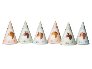 Czapka party Konie, 16 cm mix papier Partydeco (CPP32)