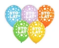 Balon gumowy Godan Sto lat/mix kolor, 5 szt. mix 300mm 12cal (GZ-STL5)