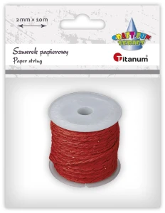Sznurek Titanum Craft-Fun Series papierowy 10m (24BR0201-15（czerwony))