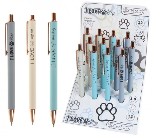 Długopis Zenith 4 Cresco 12 SZT I LOVE PETS 5907464223868 niebieski 1,0mm (230004)